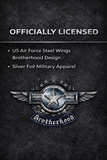 US Air Force Steel Wings Brotherhood Licensed Shirt | Silver Foil USAF Apparel | Biker Rocker Veteran T-Shirt (Copy)