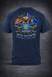 Double Flag Eagle US Air Force Licensed Shirt, Long Sleeve & Hoodie | Official USAF Apparel | Veteran Military Clothing Made in USA