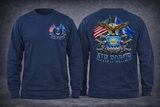 Double Flag Eagle US Air Force Licensed Shirt, Long Sleeve & Hoodie | Official USAF Apparel | Veteran Military Clothing Made in USA