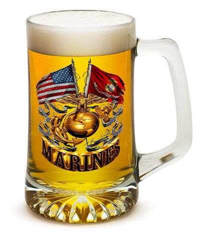 DOUBLE FLAG GOLD GLOBE MARINE CORPS