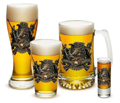 MARINE DEVIL DOG FIRST IN LAST OUT Glassware Set