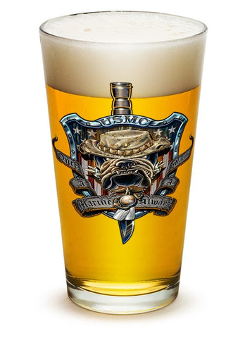 ONCE AND ALWAYS A MARINE Pint Glass