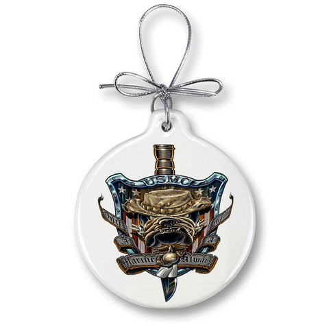 ONCE AND ALWAYS A MARINE Christmas Ornament