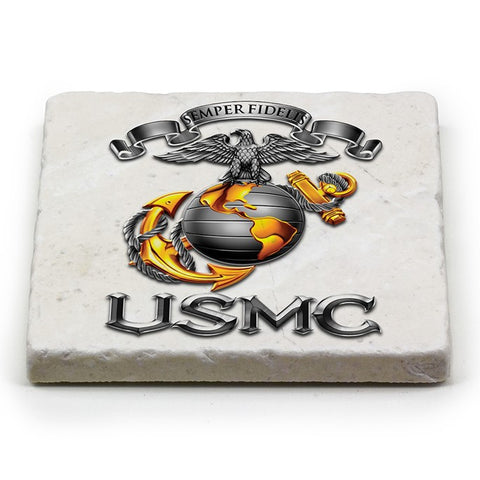 USMC-SEMPER FIDELIS Stoneware Coaster