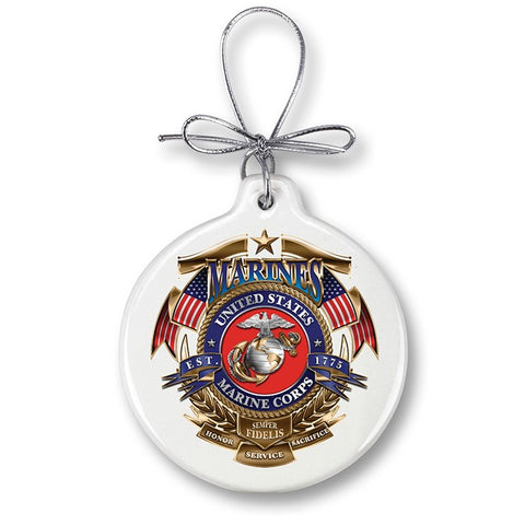 USMC BADGE OF HONOR Christmas Ornament