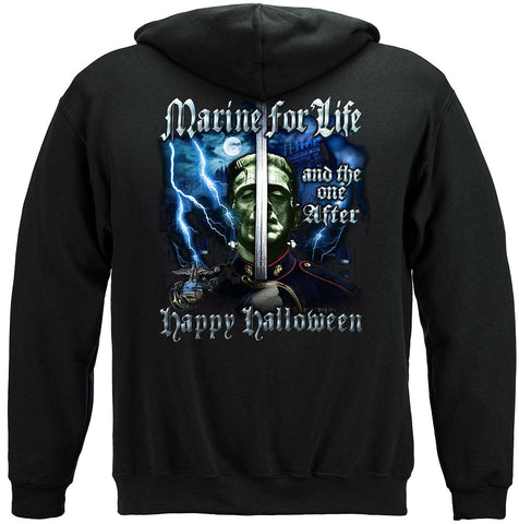 USMC Halloween Marine Premium Hooded Sweat Shirt