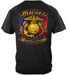 USMC MARINES DOUBLE FLAG BROTHERHOOD DISTRESSED GOLD FOIL