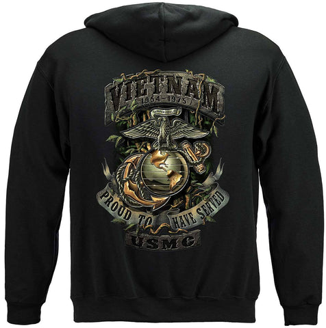 USMC Vietnam Green Jungle Theme Premium Hooded Sweat Shirt